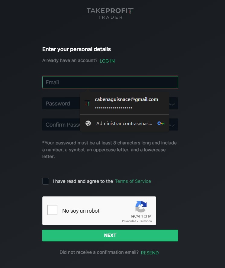 Passo 2 Take Profit Trader